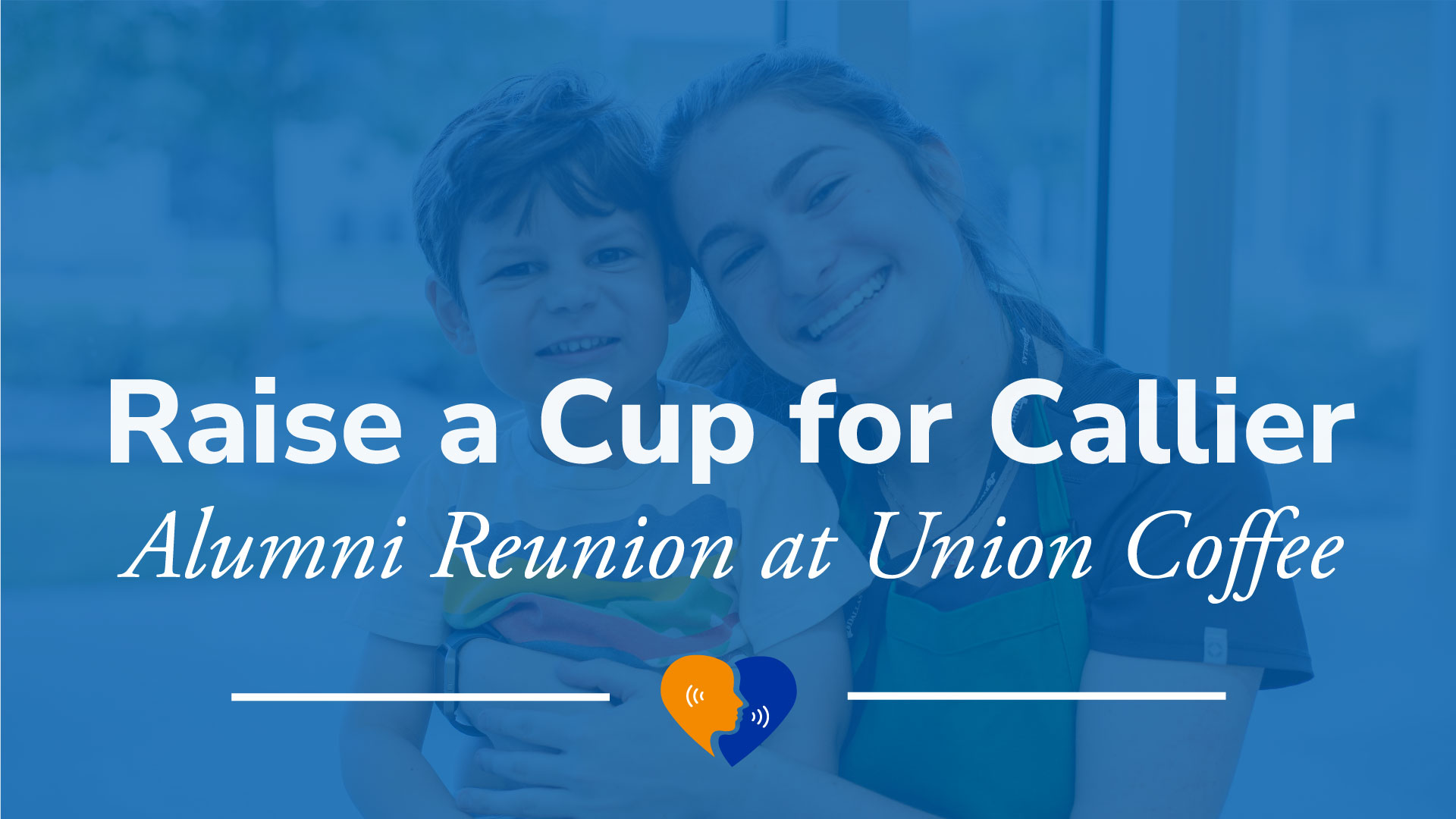 Raise a Cup for Calier. Woman and child posing for a photo. 